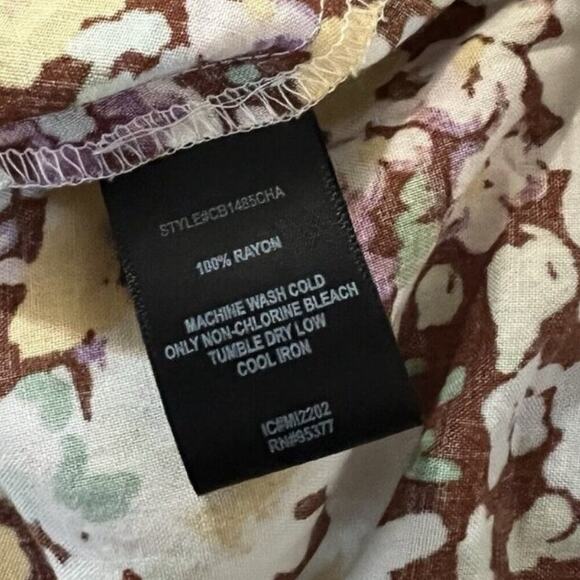 SANCTUARY FAUX WRAP SURPLICE BLOUSE FLORAL SMALL RUFFLED‎ SLEEVES V-NECK NWT - Picture 5 of 7